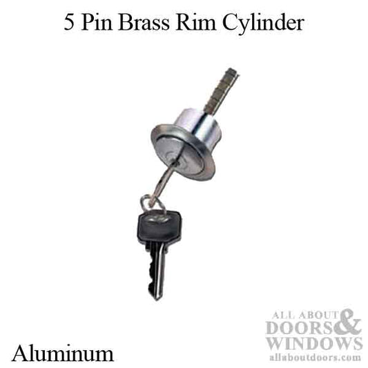 Rim Cylinder, 5 pin Brass Schlage SC1 Lock, KA Pair - Aluminum