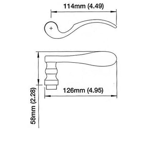 Munchen Lever Handle for Right Handed Multipoint Lock Handlesets - Antique Nickel - Munchen Lever Handle for Right Handed Multipoint Lock Handlesets - Antique Nickel