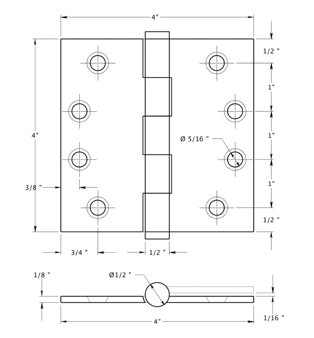 Door Hinge 4 x 4 Square, Pineapple- Pine Cone Tips,- Steel base - Polished Brass - Door Hinge 4 x 4 Square, Pineapple- Pine Cone Tips,- Steel base - Polished Brass