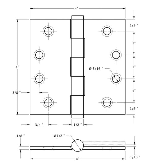 Door Hinge 4 x 4 Square, Pineapple- Pine Cone Tips,- Steel base - Polished Brass - Door Hinge 4 x 4 Square, Pineapple- Pine Cone Tips,- Steel base - Polished Brass