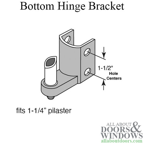 Bottom Hinge Bracket for 1.25 Inch Pilaster - Bottom Hinge Bracket for 1.25 Inch Pilaster