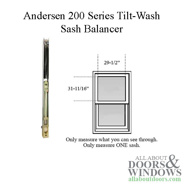 Andersen 200 Series Tilt-Wash Double Hung Sash Balancer - M1460 - Andersen 200 Series Tilt-Wash Double Hung Sash Balancer - M1460