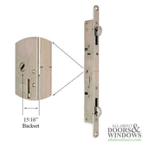 2-Point Double Hook for Sliding Door Lock Flat Faceplate Centered Latch Stainless Steel - 2-Point Double Hook for Sliding Door Lock Flat Faceplate Centered Latch Stainless Steel