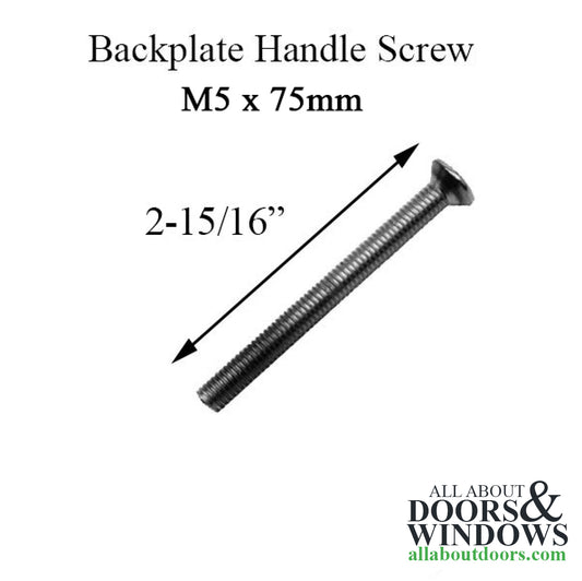 M5 x 75mm Handle Screws, 3 pack - 2-1/2 inch thick door - Satin Nickel
