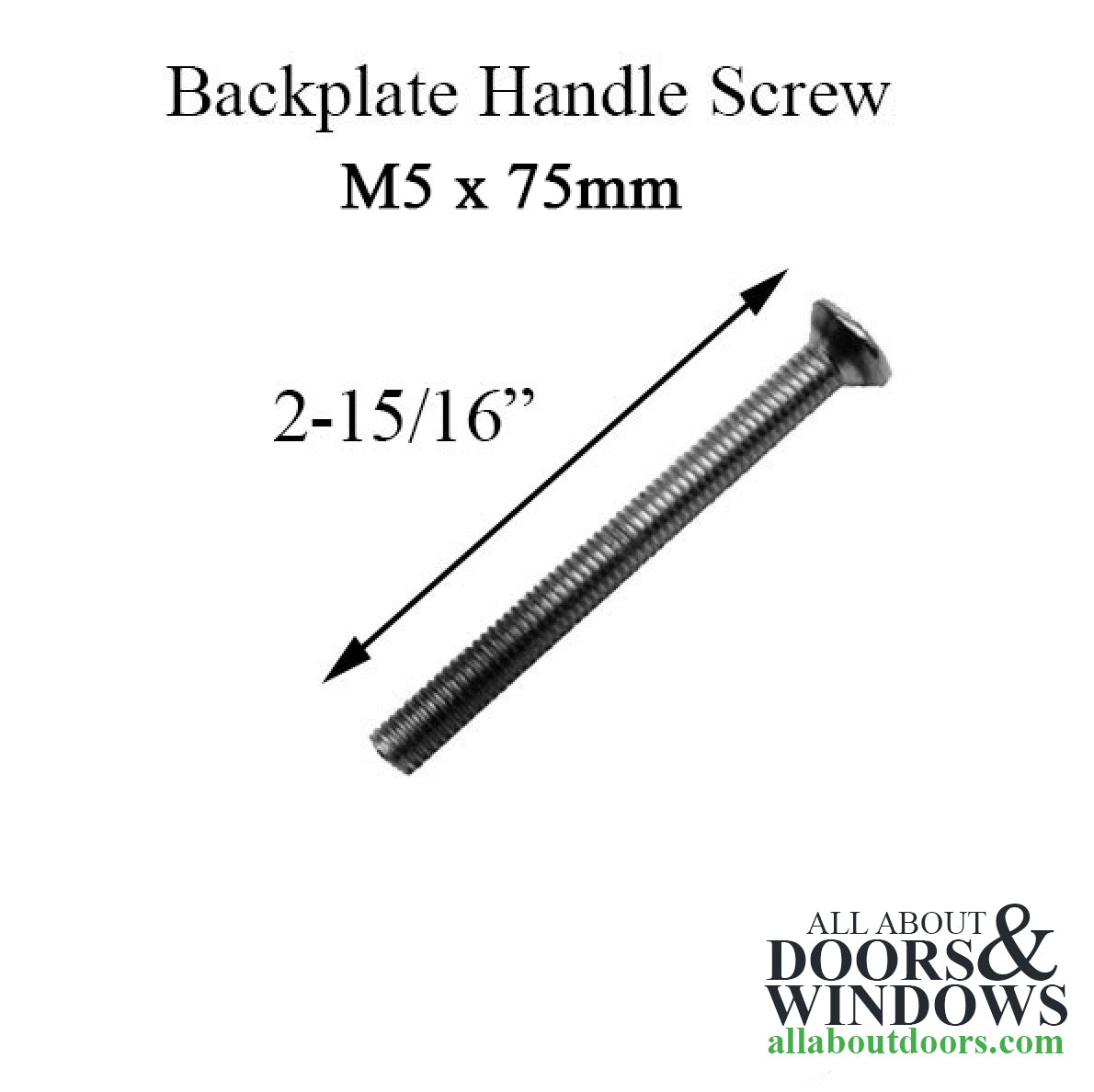 M5 x 75mm Handle Screws, 3 pack - 2-1/2 inch thick door - Satin Nickel - M5 x 75mm Handle Screws, 3 pack - 2-1/2 inch thick door - Satin Nickel