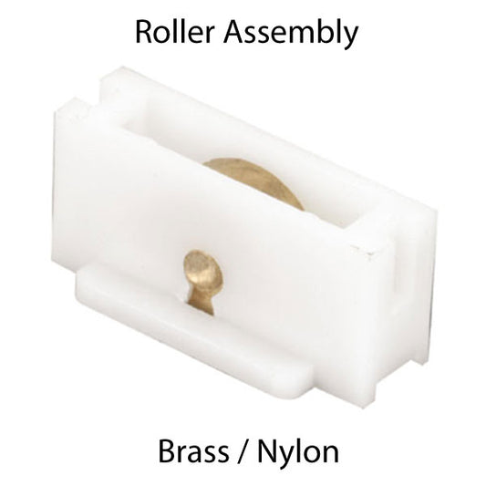 Roller Assembly (Flat) - Sliding Windows, Nylon / Brass