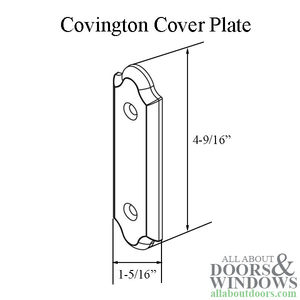 Andersen Gliding Door Cover Plate, Covington Style - Bright Brass - Andersen Gliding Door Cover Plate, Covington Style - Bright Brass