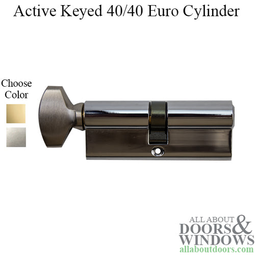 Active Keyed 40 / 40 Euro Cylinder Only for 2-1/4 inch Door - Active Keyed 40 / 40 Euro Cylinder Only for 2-1/4 inch Door