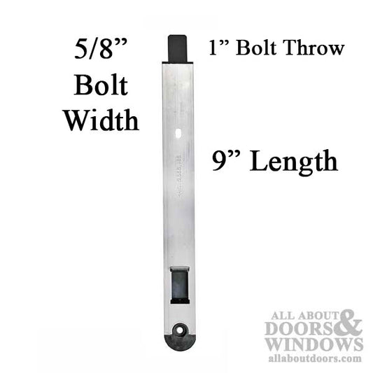 9 Inch Magnum Flush Slide Bolt 3/8" Standard Profile, 5/8" width tip