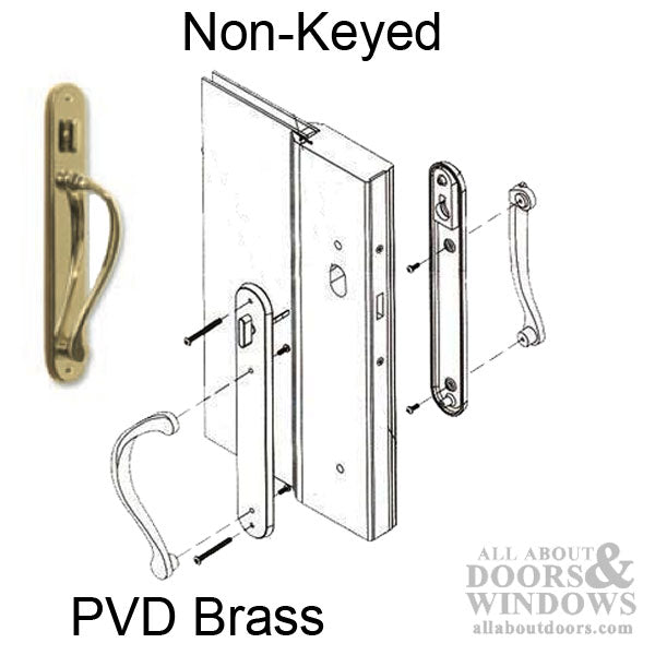 Marvin active Non-Keyed Ultimate Sliding French Door wide trim - PVD Brass - Marvin active Non-Keyed Ultimate Sliding French Door wide trim - PVD Brass