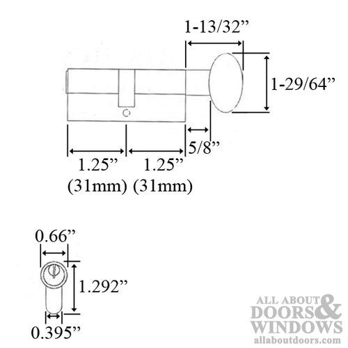 Euro Profile Cylinder 31/31, Schlage Keyway - Choose Color - Euro Profile Cylinder 31/31, Schlage Keyway - Choose Color