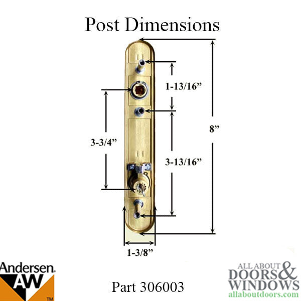 Andersen Emco Keyed 3 Post Storm Door Hardware with Deadbolt for 1-1/2 Inch Doors in Polished Brass - Andersen Emco Keyed 3 Post Storm Door Hardware with Deadbolt for 1-1/2 Inch Doors in Polished Brass