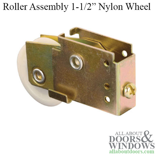 Roller Assembly for Sliding Patio Doors with Adjustable Steel Housing 1.5 Inch Nylon Ball Bearing Wheel Diameter