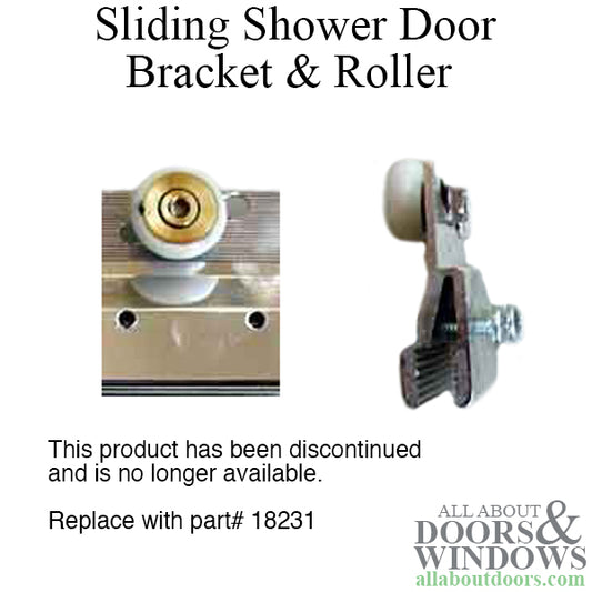 1-1/2 inch Sliding Shower Door Bracket, 3/4 inch Oval wheel - Gold Finish, Pairs
