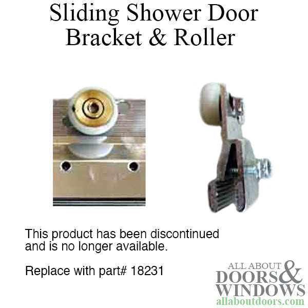 1-1/2 inch Sliding Shower Door Bracket, 3/4 inch Oval wheel - Gold Finish, Pairs - 1-1/2 inch Sliding Shower Door Bracket, 3/4 inch Oval wheel - Gold Finish, Pairs