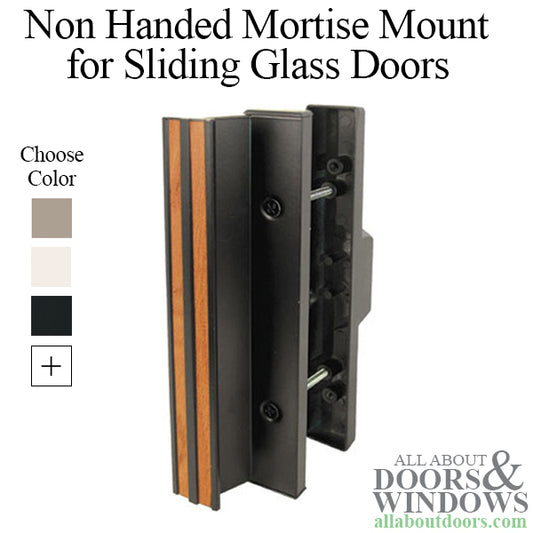 Non-Handed Mortise Mount Aluminum Handle Set for Sliding Glass Door - White