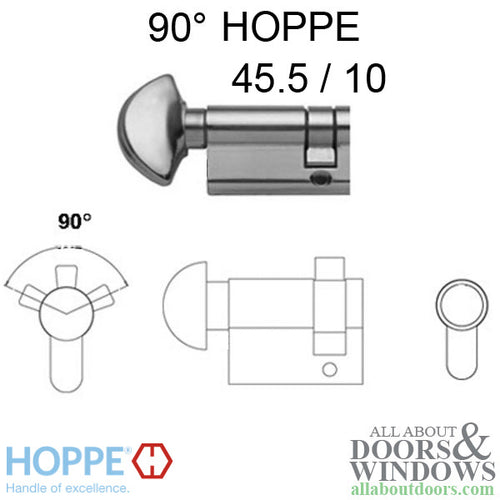 45.5/10 New Style HOPPE Non-Logo 90° Non-Keyed Profile Cylinder Lock, Brass, Choose Color - 45.5/10 New Style HOPPE Non-Logo 90° Non-Keyed Profile Cylinder Lock, Brass, Choose Color