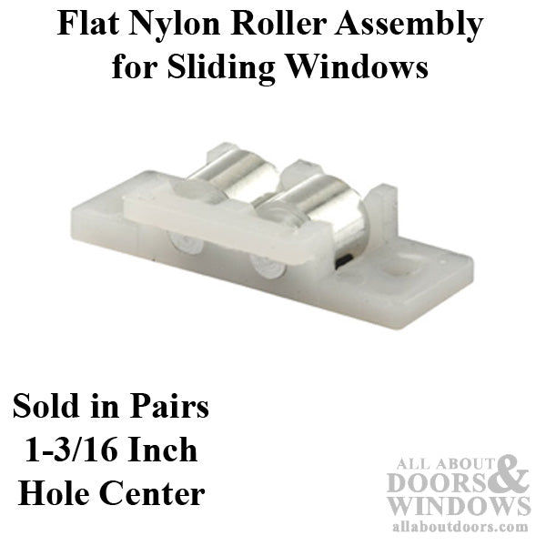 Roller Assembly (Flat) - Sliding Windows, Nylon / Steel - Roller Assembly (Flat) - Sliding Windows, Nylon / Steel
