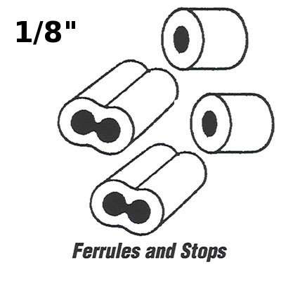 Cable Ferrules and Stops, Garage door;  1/8 Inch - Cable Ferrules and Stops, Garage door;  1/8 Inch