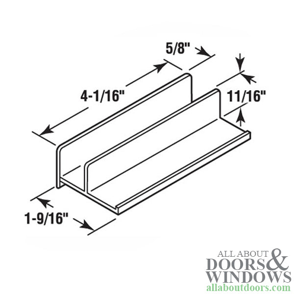 Guide, 5/8 Opening, Sliding Shower Door Bottom - White - Guide, 5/8 Opening, Sliding Shower Door Bottom - White