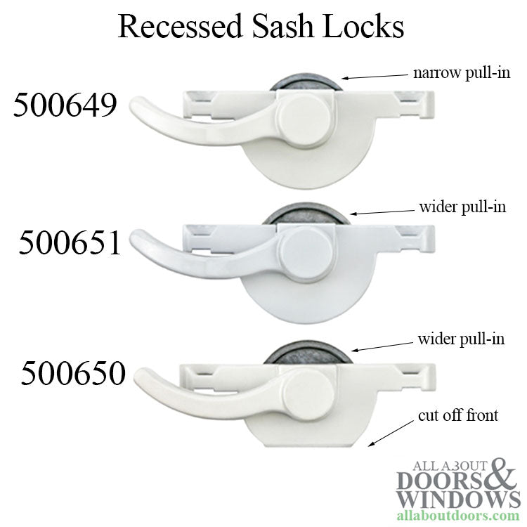 Recessed Sash Lock, Cut off Tail, Narrow Pull-In - Recessed Sash Lock, Cut off Tail, Narrow Pull-In