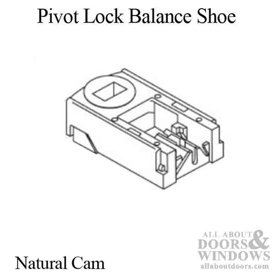 Pivot Lock Balance Shoe, 1-1/4 x 2 x 47/64, Natural Cam