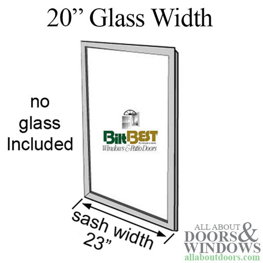 Bilt Best Primed wood casement sash stiles and rails 20" width (glass size); glass not included)