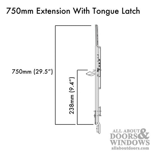 Tripact 750mm Extension with Tongue Locking Point - Black - Tripact 750mm Extension with Tongue Locking Point - Black