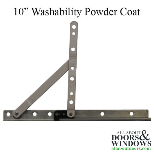 Roto 10" Stainless Track & Powder Coat Arms Washability, Pair