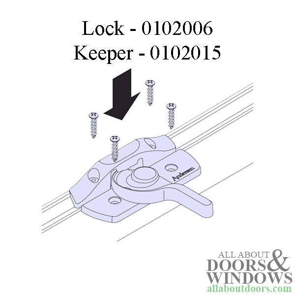 Andersen Screw Pack for 400 Series Woodwright Sash Lock & Keeper - Stone - Andersen Screw Pack for 400 Series Woodwright Sash Lock & Keeper - Stone