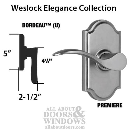 Weslock Bordeau Single Dummy Door Lever Weather Pewter Left Hand Dummy Handle - Weslock Bordeau Single Dummy Door Lever Weather Pewter Left Hand Dummy Handle