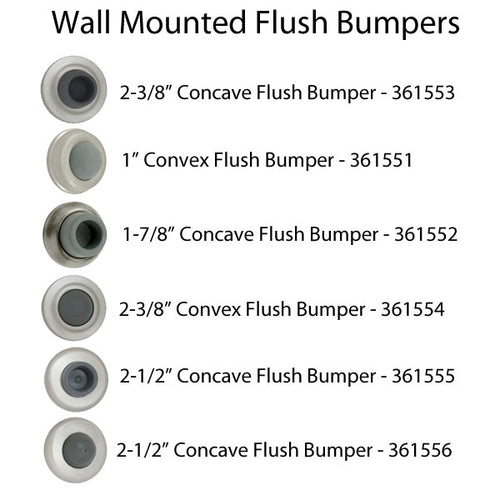 2-3/8'' Concave Flush Bumper  - Choose Finish - 2-3/8'' Concave Flush Bumper  - Choose Finish