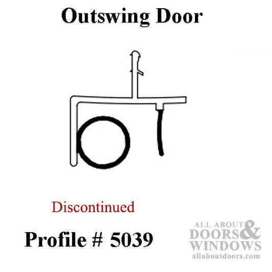 Outswing Door Bottom/ Sweep, snap-in 1 Barb - Discontinued