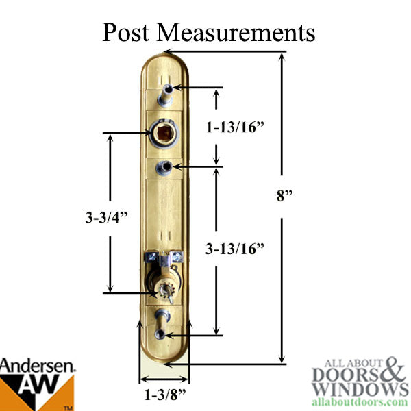 Andersen Emco Keyed 3 Post Storm Door Hardware with Deadbolt for 1-1/2 Inch Doors in Polished Brass & Black - Andersen Emco Keyed 3 Post Storm Door Hardware with Deadbolt for 1-1/2 Inch Doors in Polished Brass & Black