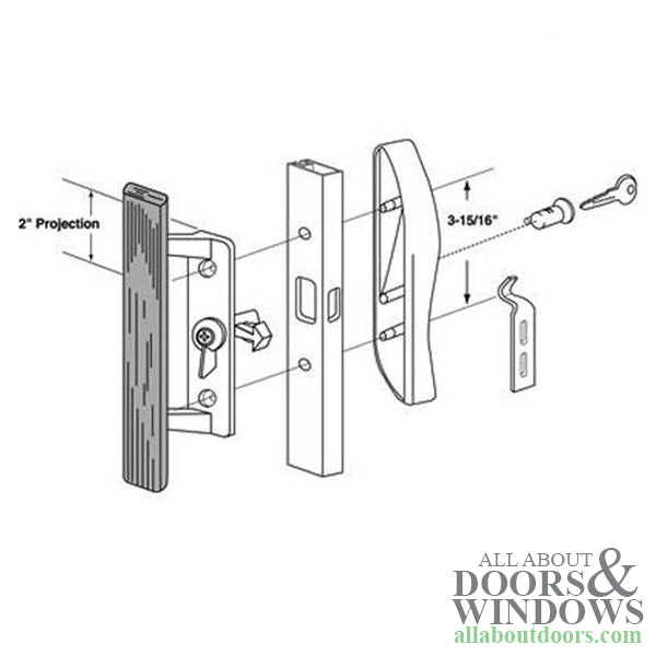 Sliding Patio Glass Door Handle Set Keyed Reversible Handing - Sliding Patio Glass Door Handle Set Keyed Reversible Handing