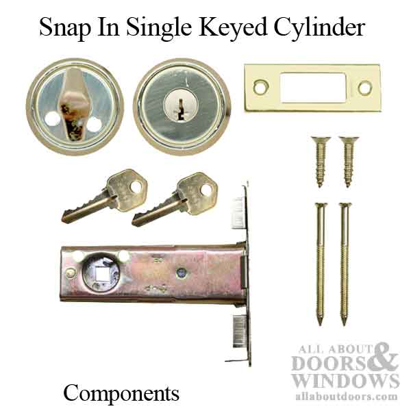 Snap In Keyed Single Cylinder Deadbolt Lock - Snap In Keyed Single Cylinder Deadbolt Lock