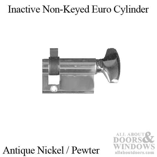 40/10, 50mm Inactive Non-Keyed 360° Euro Cylinder, 2-1/4" Door - Pewter