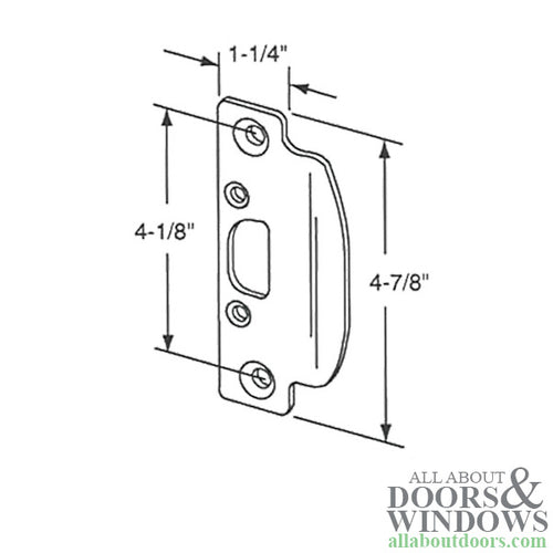 Strike, Deadlatch High Security, 4-1/8 inch (Antique Brass) - Strike, Deadlatch High Security, 4-1/8 inch (Antique Brass)