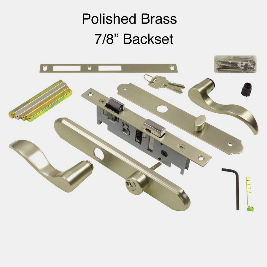 Mortise Lock Set with 0.875 Inch Backset for Storm Doors - Mortise Lock Set with 0.875 Inch Backset for Storm Doors