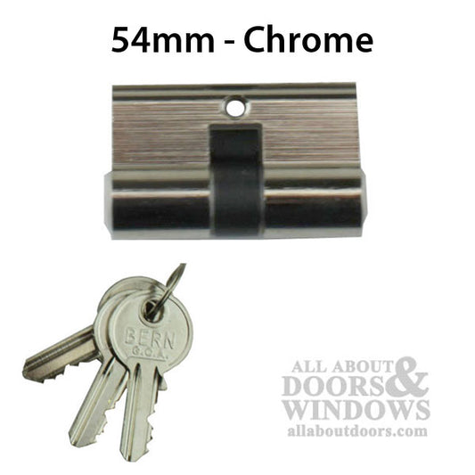 Double Key Gate Lock Profile Cylinder, 54mm - Chrome