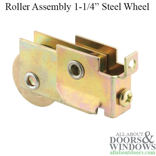 Sliding Patio Door Roller With F Tab Housing 1.25 Inch Steel Wheel With Adjustable Housing