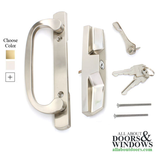 Patio Door Handle Set 3-15/16 Screw holes, Active Keyed, 2 colors