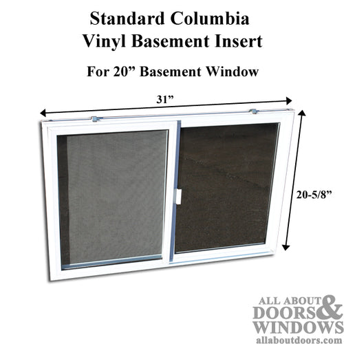 C-400-20 Vinyl Basement Window Insert, Dual Pane Glass - C-400-20 Vinyl Basement Window Insert, Dual Pane Glass