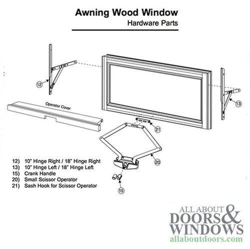 Truth 13.17 Awning Window Hinge and Track, Pairs 26