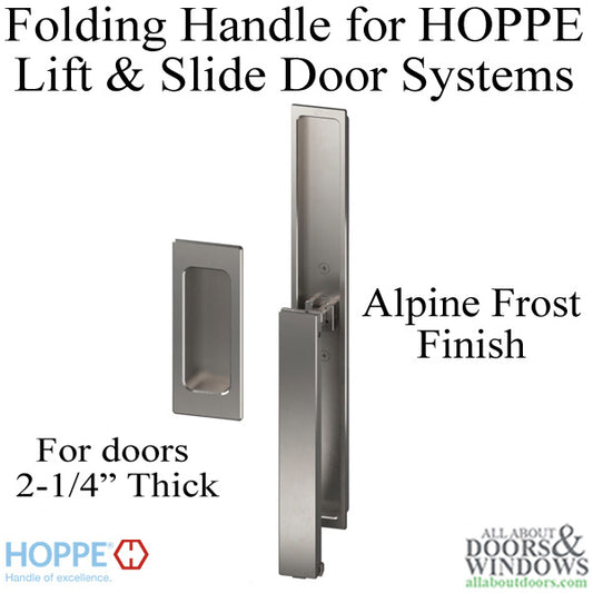 HOPPE Folding Handle and Pull for Lift and Slide Door System - Alpine Frost