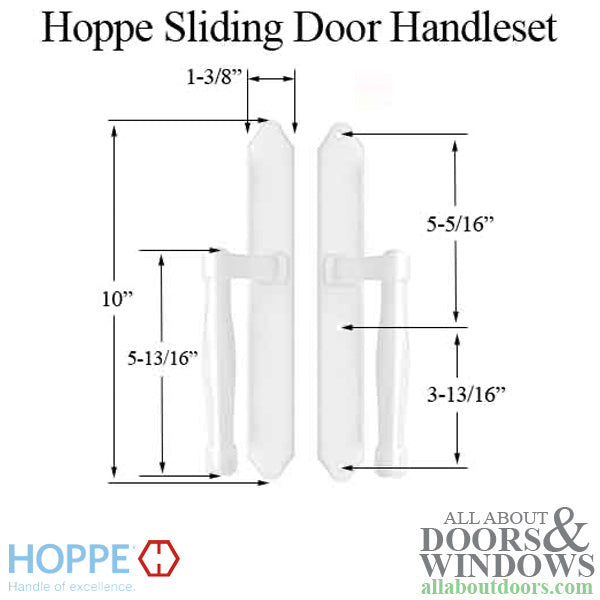 HOPPE HLS 9000 Sliding Door Handle Set Fixed Dummy White - HOPPE HLS 9000 Sliding Door Handle Set Fixed Dummy White