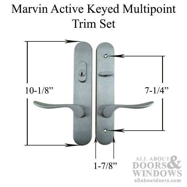 Marvin Door Handle Set PVD Satin Nickel Active Keyed Marvin Door Handle - Marvin Door Handle Set PVD Satin Nickel Active Keyed Marvin Door Handle