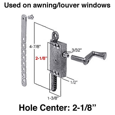 Universal Operator for Awning Louver Windows 2-1/8 Inch - Universal Operator for Awning Louver Windows 2-1/8 Inch