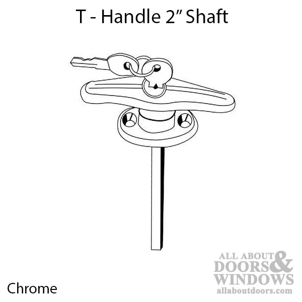 Discontinued - T-Handle - Chrome - 2 In Shaft - Discontinued - T-Handle - Chrome - 2 In Shaft