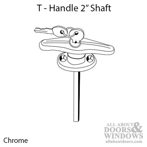 Discontinued - T-Handle - Chrome - 2 In Shaft - Discontinued - T-Handle - Chrome - 2 In Shaft